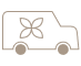 Symbole de fleur sur un camion de livraison, livraison partout en France